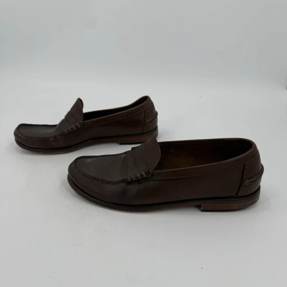 Florsheim Men's Size 8 D Brown Leather Penny Loafers Moc Toe Dress Shoes